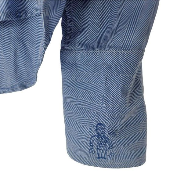 Robert Graham Button Down Blue Chevron Mens XL Signature Fun Funky Sleeves - Picture 5 of 7